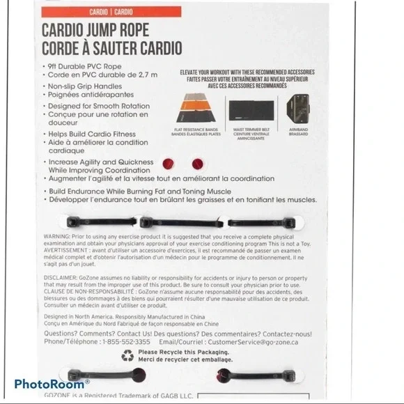 Go zone  red black Cardio Jump Rope - Picture 4 of 8